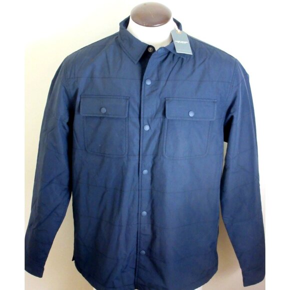 OOBE Brand Men's Eades Snap Front Overshirt Nylon Jacket True Navy Blue NWT - Picture 1 of 7